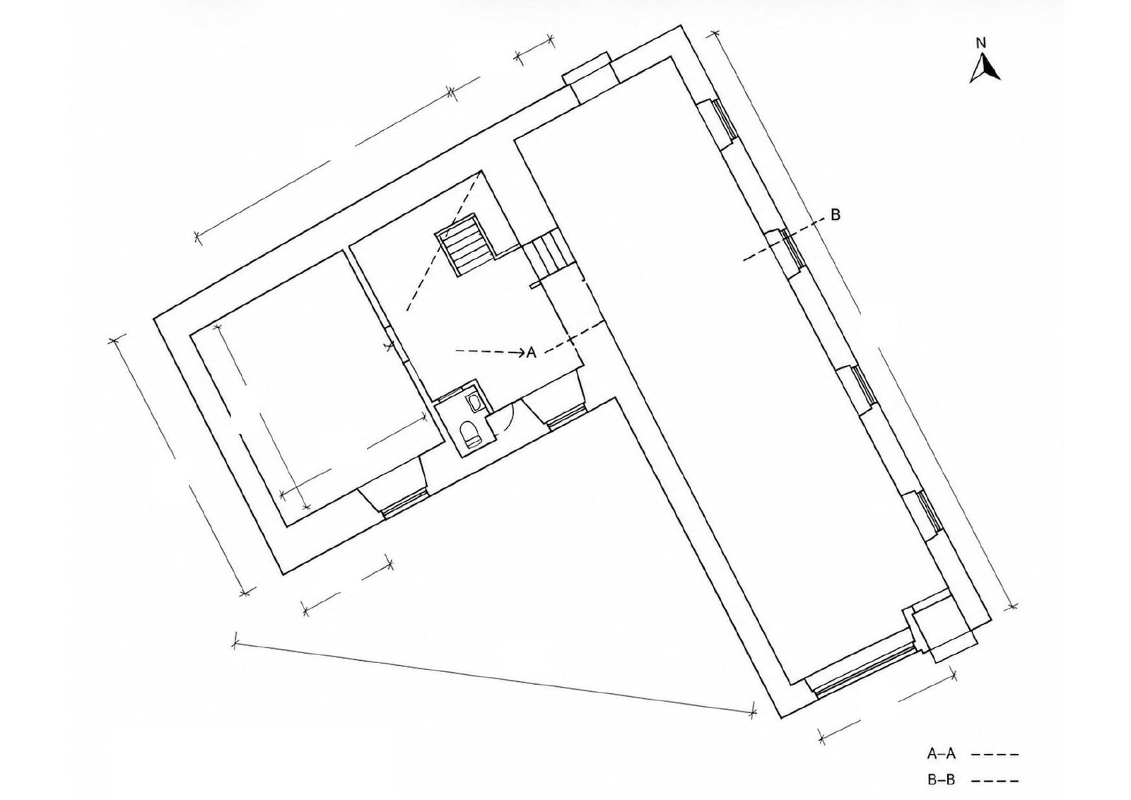 Planritning över lokalen i Häggska huset